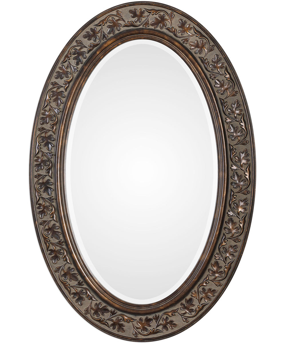 23x34" Wall Mirror Dark Bronze with Antique Gold