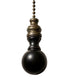 Solid Sphere Ceiling Fan Pull, 1.5"h with 12" Oil Rubbed Bronze Chain