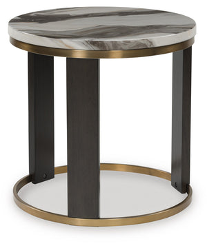 Jazmore Round End Table Brown/Brass