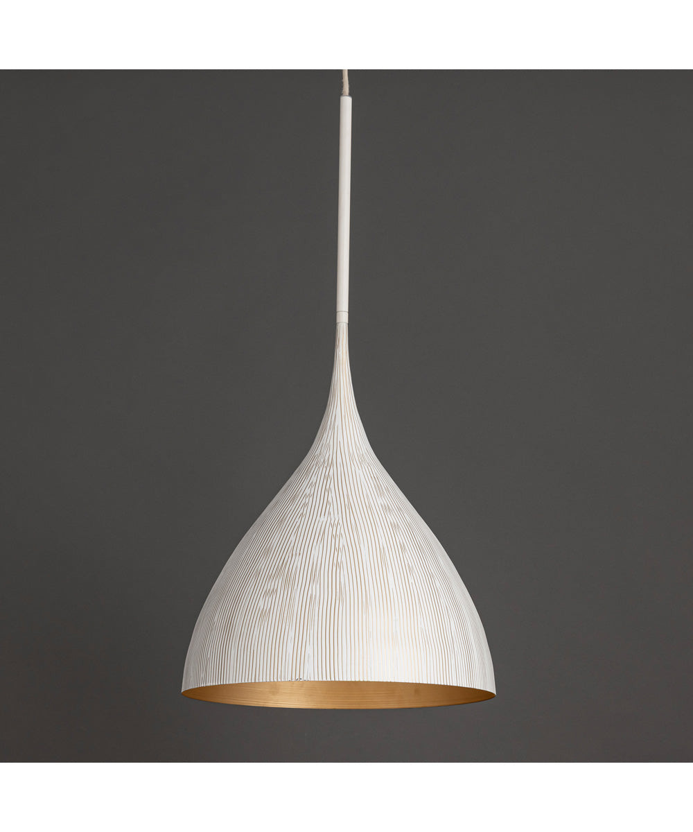 Fleur 1-Light Pendant White/Gold