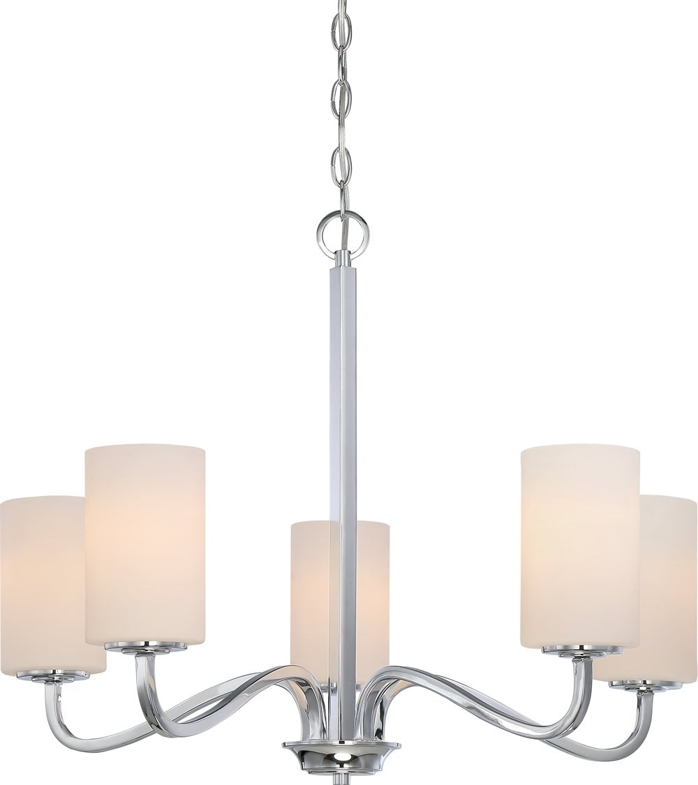 27"W Willow 5-Light Chandelier Polished Nickel