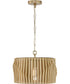 Archer 1-Light Semi-Flush Blonde Wood and Matte Brass