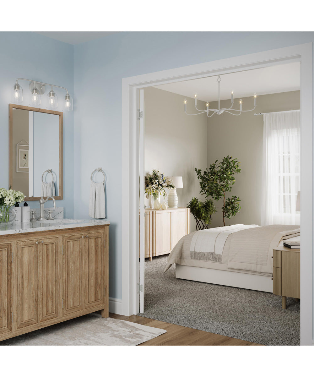 Ilia 4-Light Bath Vanity with Clear Glass Shade Brushed Nickel
