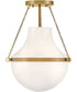 Collins 1-Light Medium Semi-Flush Mount in Heritage Brass