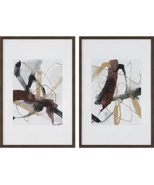 Burgundy Interjection Abstract Prints Set of 2