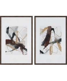 Burgundy Interjection Abstract Prints Set of 2