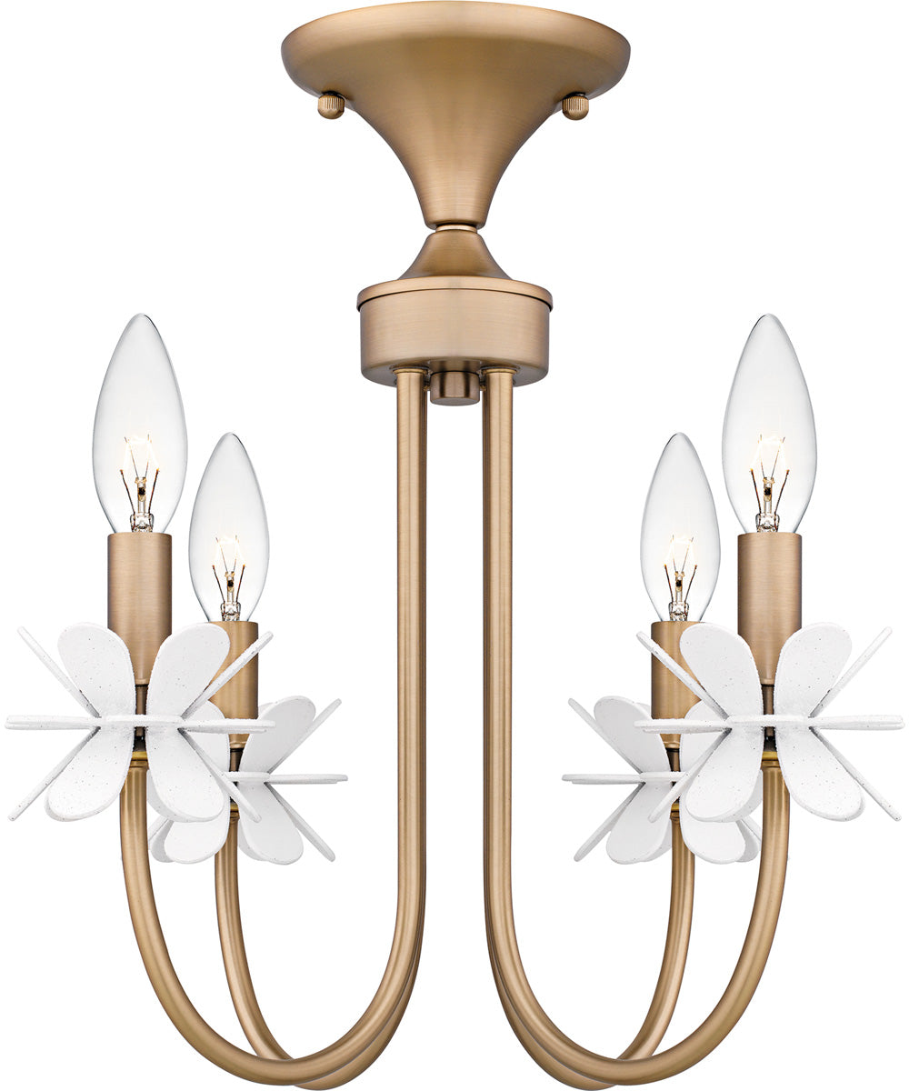 Remy Large 4-light Semi Flush Mount Bronze Gold