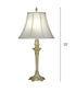 33"H 1-Light 3-Way Table Lamp Satin Brass White Antique
