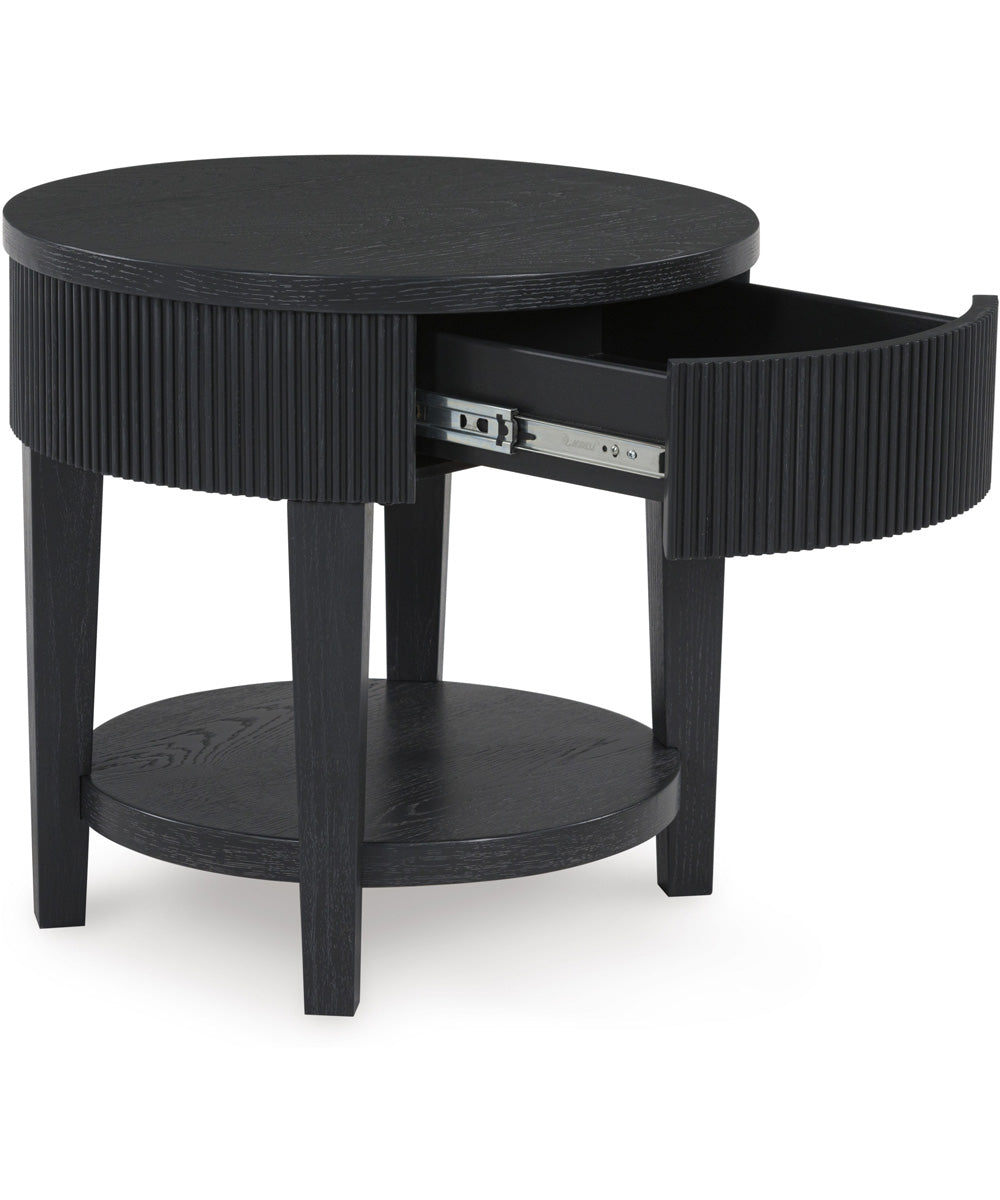 Marstream Round End Table Black