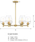 Summer Jazz 6 Light Chandelier Brushed Gold