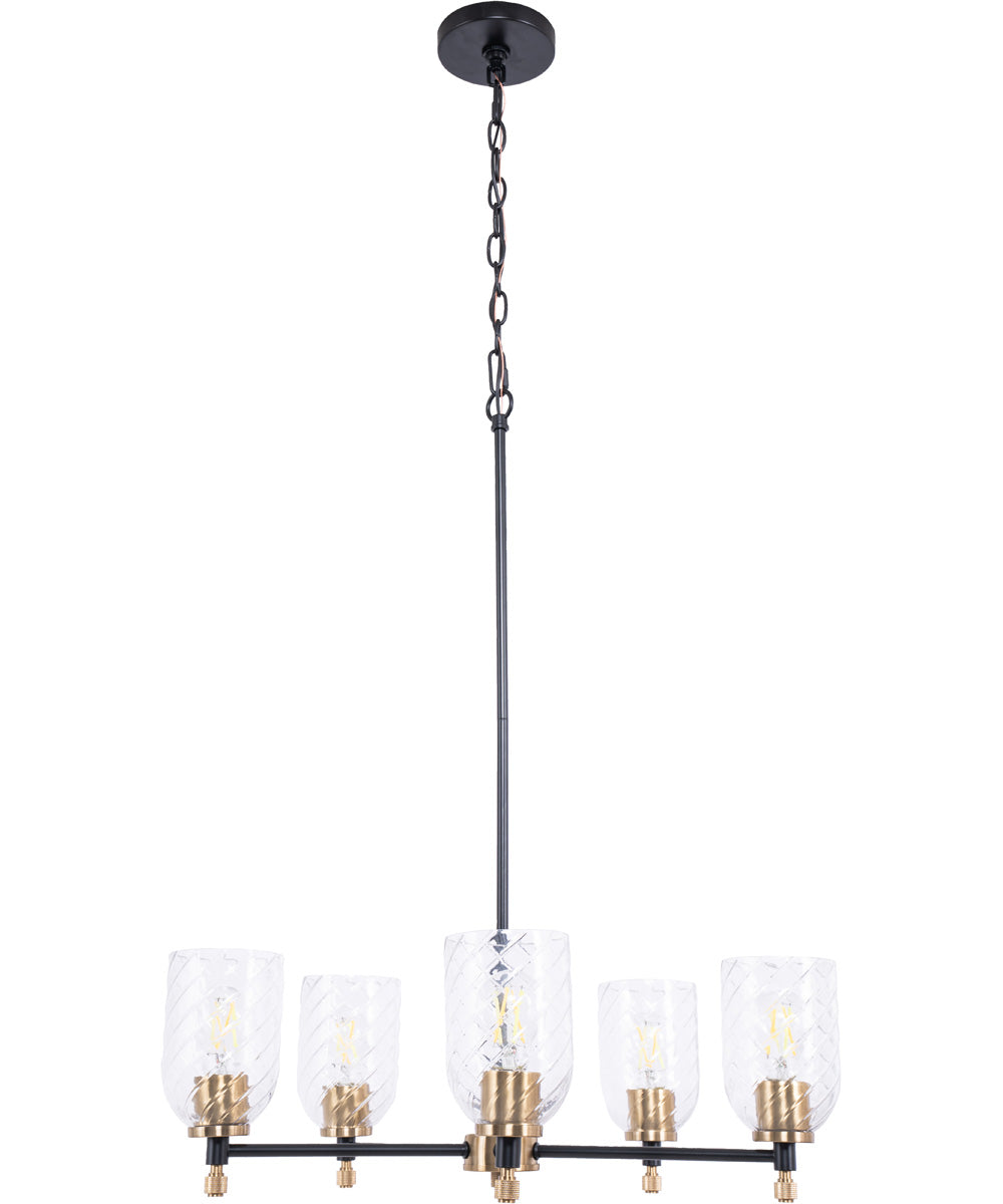 Council 5-Light Lighting Flat Black/Satin Brass