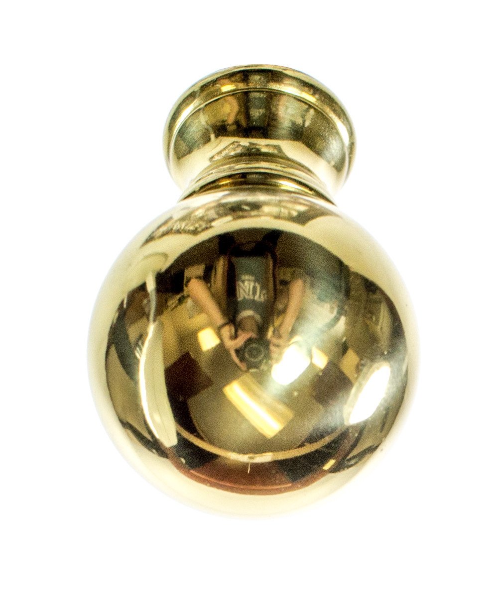 Polished Brass Sphere Ceiling Fan Pull, 1.5"h with 12" Polished Brass Chain