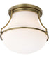 Valdora 1-Light Close-to-Ceiling Natural Brass