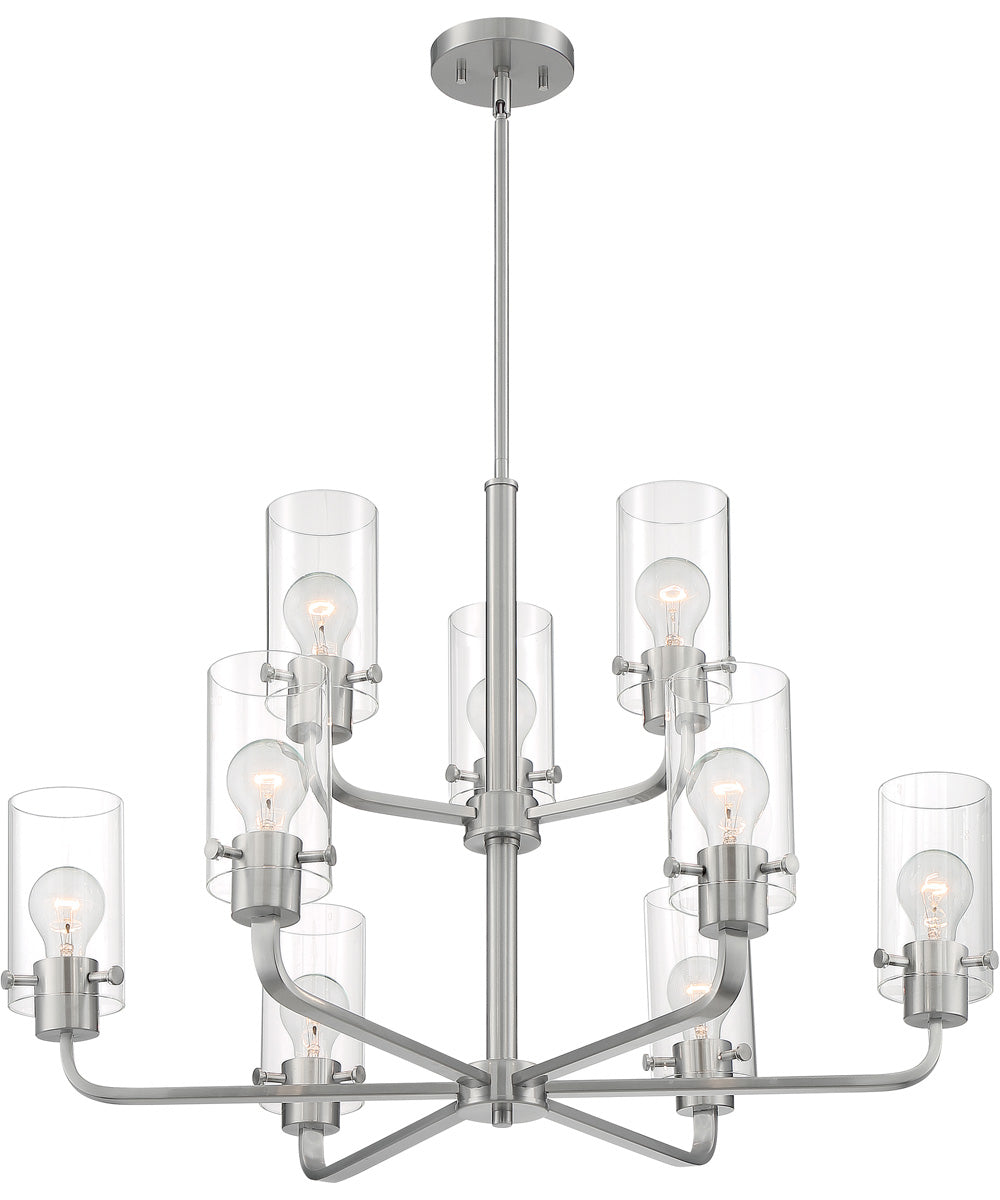 30"W Sommerset 9-Light Chandelier Brushed Nickel