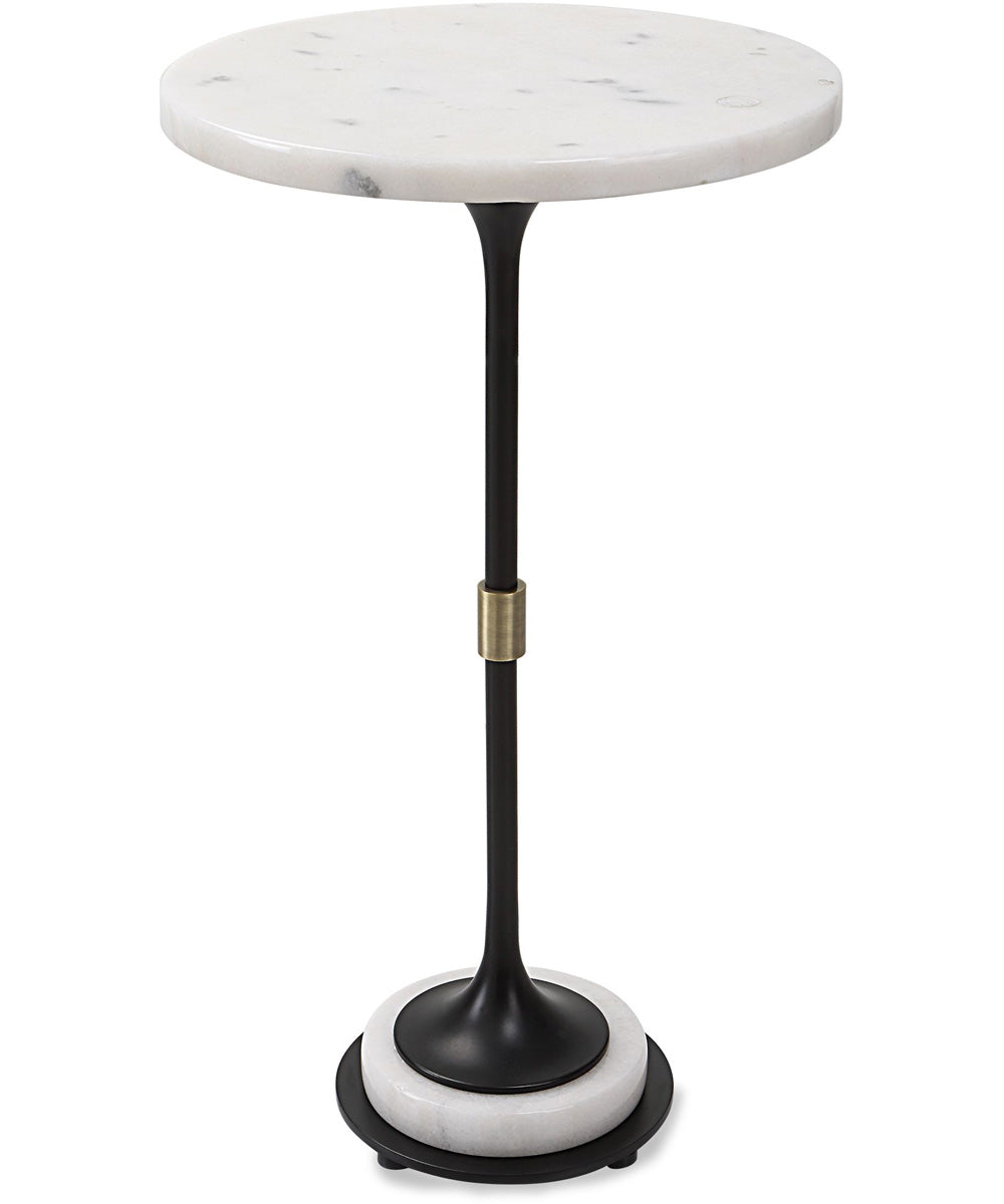 Sentry White Marble Accent Table