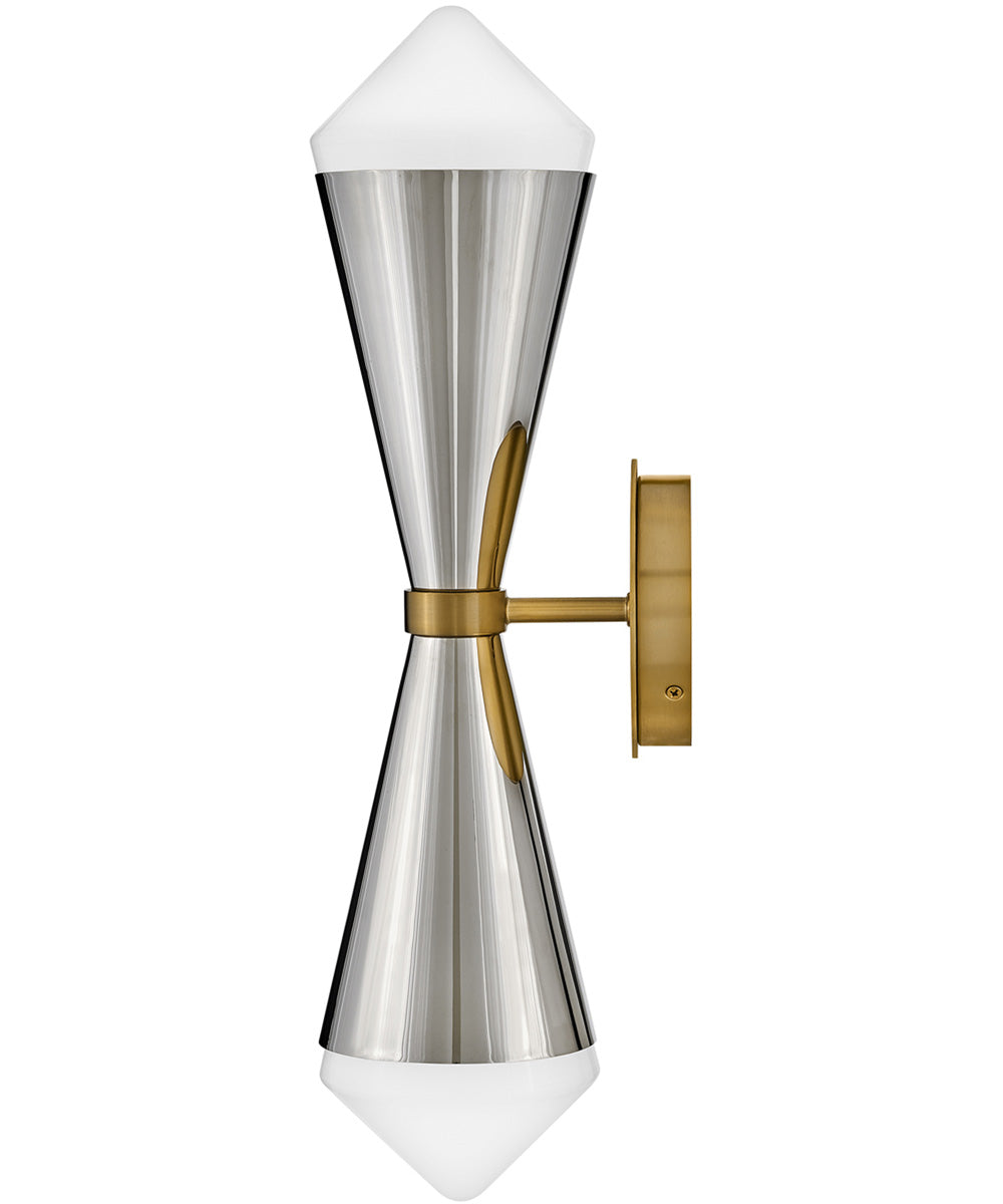 Betty 2-Light Large Two Light Sconce in Polished Nickel