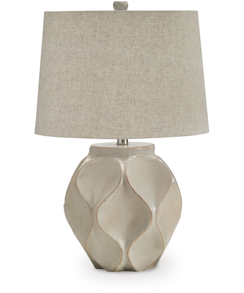 Edselham Paper Table Lamp Distressed Cream