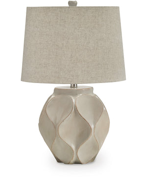 Edselham Paper Table Lamp Distressed Cream