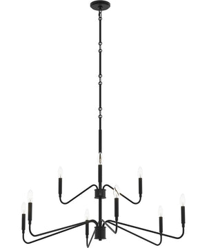 Pilar Two-Tier 9-Light Chandelier Matte Black