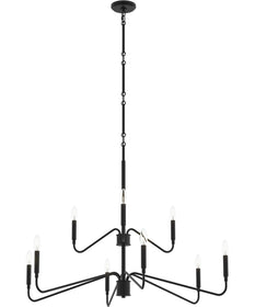 Pilar Two-Tier 9-Light Chandelier Matte Black