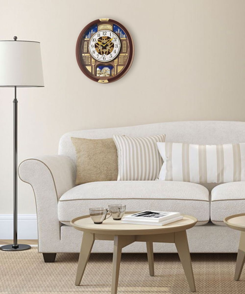 16"H Melodies in Motion Clock  with Rotating Pendulum and 18 Hi-Fi Melodies