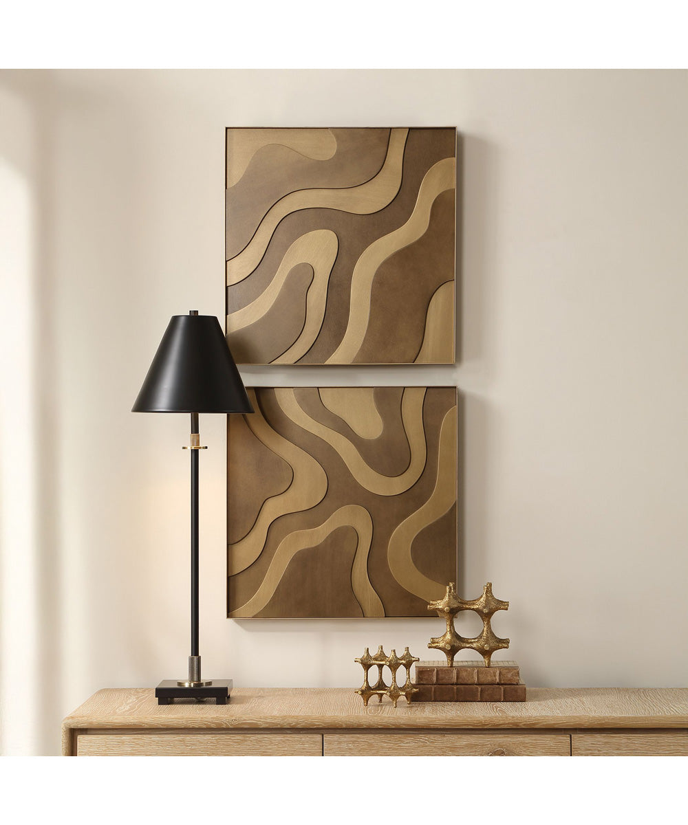 Golden Terrain Wooden Wall Decor Set of 2