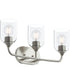 Ilia 3-Light Bath Vanity with Clear Glass Shade Brushed Nickel
