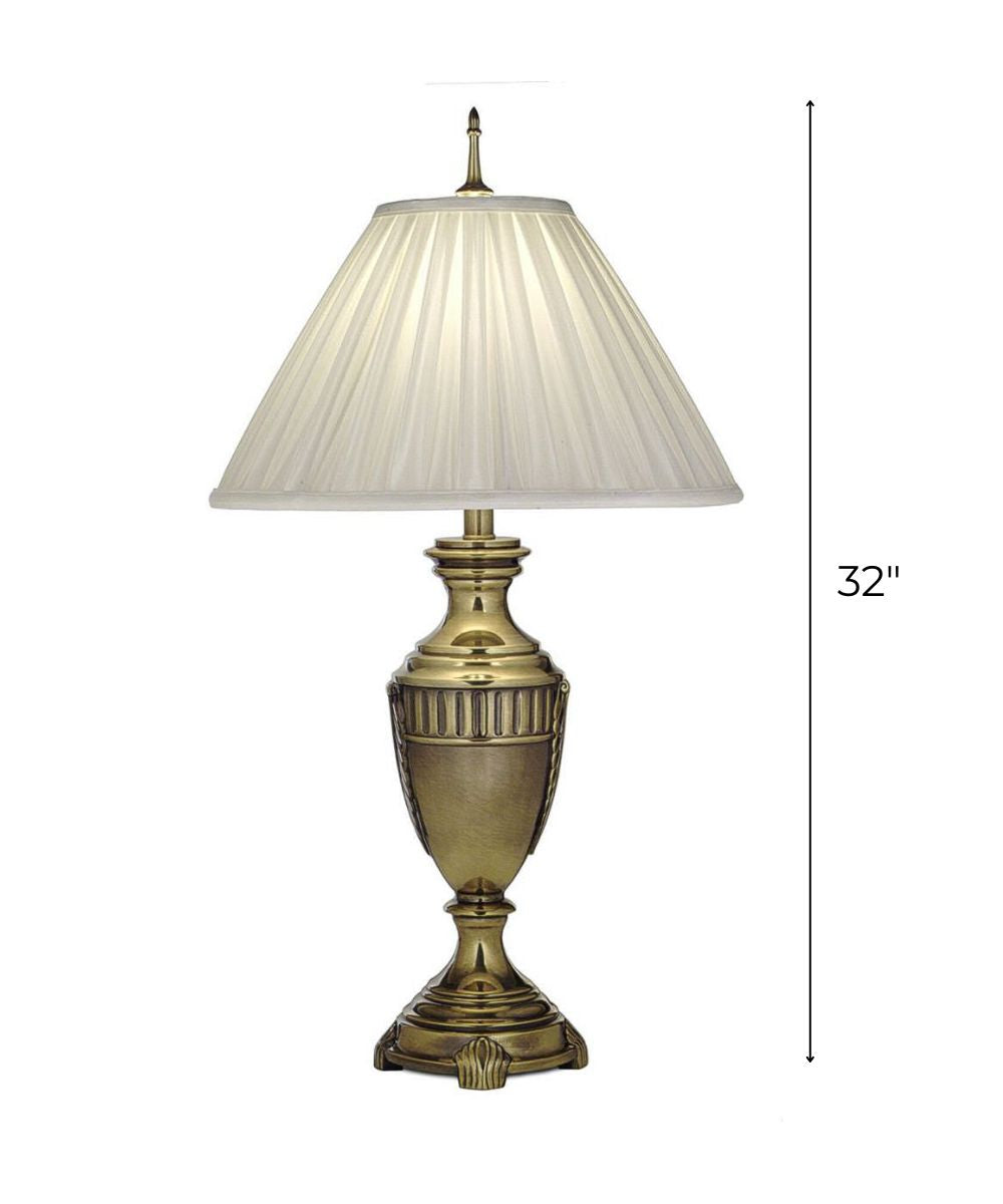 32"H 3-Way Table Lamp Burnished Brass