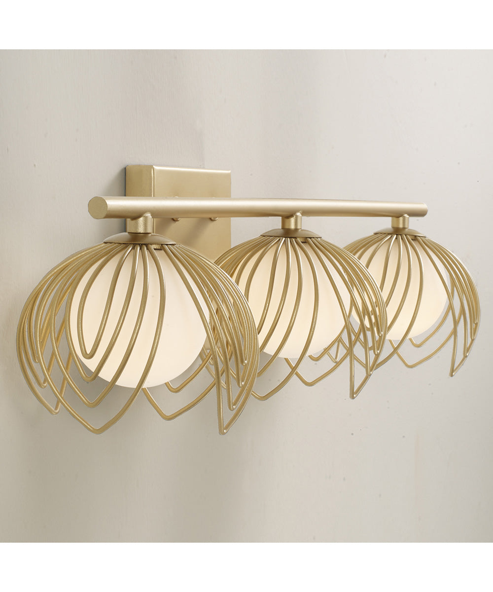 Flora 3-Light Vanity Buffed Gold