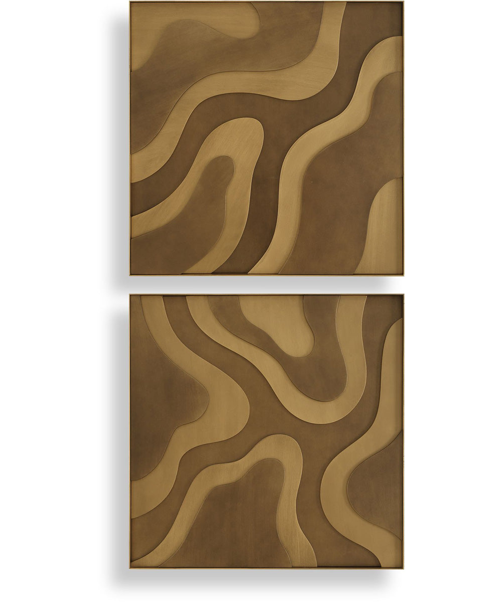 Golden Terrain Wooden Wall Decor Set of 2