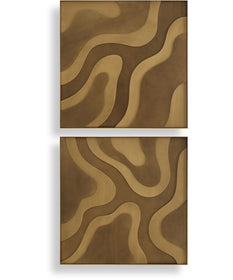 Golden Terrain Wooden Wall Decor Set of 2