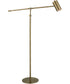 Adjustable Floor Lamp With Pivoting Shade in Antique Brass