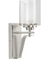 Kene 1-Light Clear Glass Craftsman Bath Vanity Light Brushed Nickel
