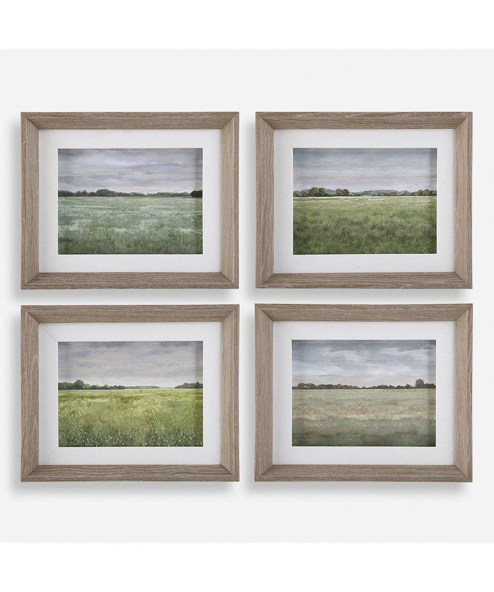 Quiet Meadows Framed Prints, Set of 4