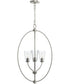 Jheni 3-Light Foyer Pendant with Clear Glass Shades Brushed Nickel