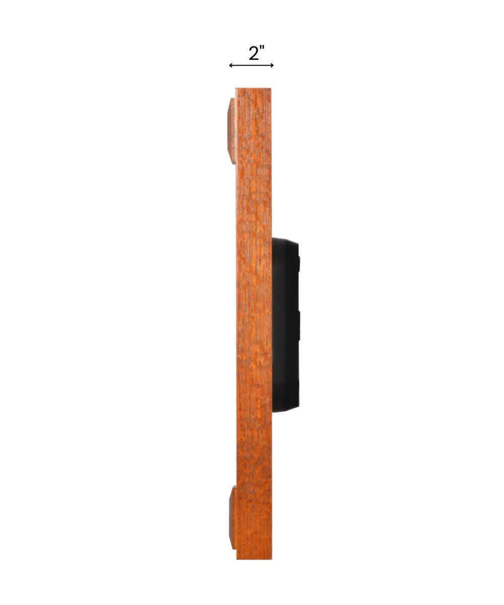 Square Medium Brown Wood Wall Clock