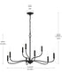 Ilia 9-Light Two-Tier Chandelier Matte Black