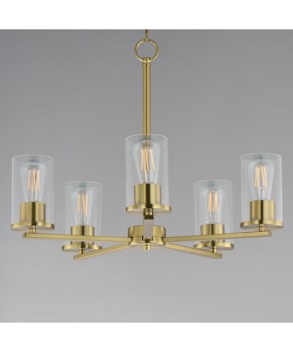 Lateral 5-Light Chandelier Satin Brass