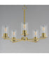 Lateral 5-Light Chandelier Satin Brass