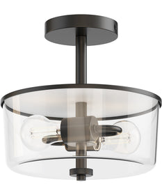 Fuller 2-Light Semi Flush/Pendant Convertible Black