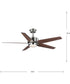 Byars 54" 5-Blade Integrated LED Indoor Ceiling Fan with Light Kit White Opal Shade Remote Control Brushed Nickel