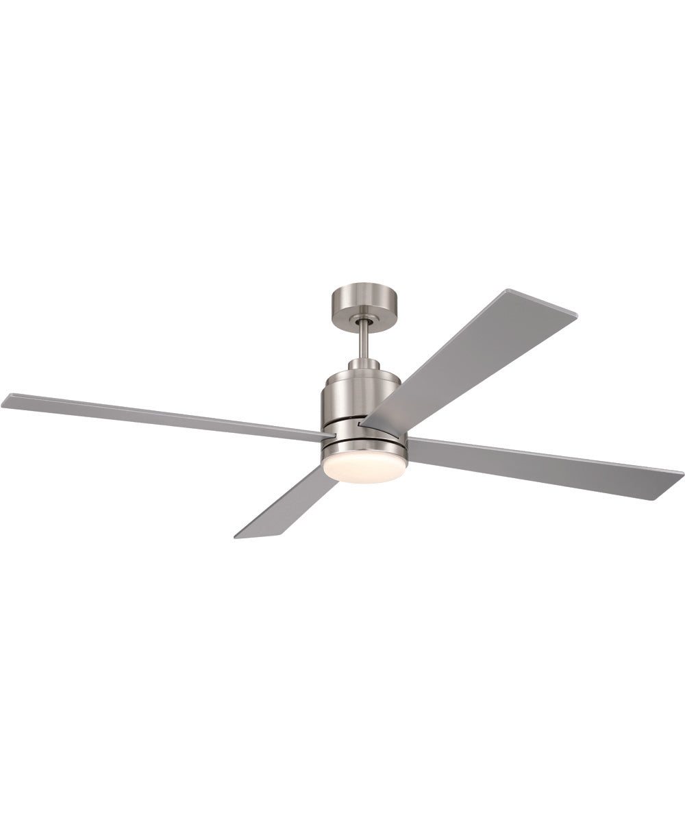 McCoy 60" 4-blade ceiling fan with 2-wire HW wall control 1-Light Fan Brushed Polished Nickel
