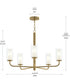 Mack 5-Light Chandelier with Layered Glass Shades Brushed Gold