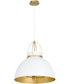 Pruitt 3-light Pendant Studio White|Aged Brass