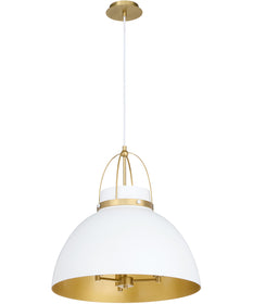 Pruitt 3-light Pendant Studio White|Aged Brass