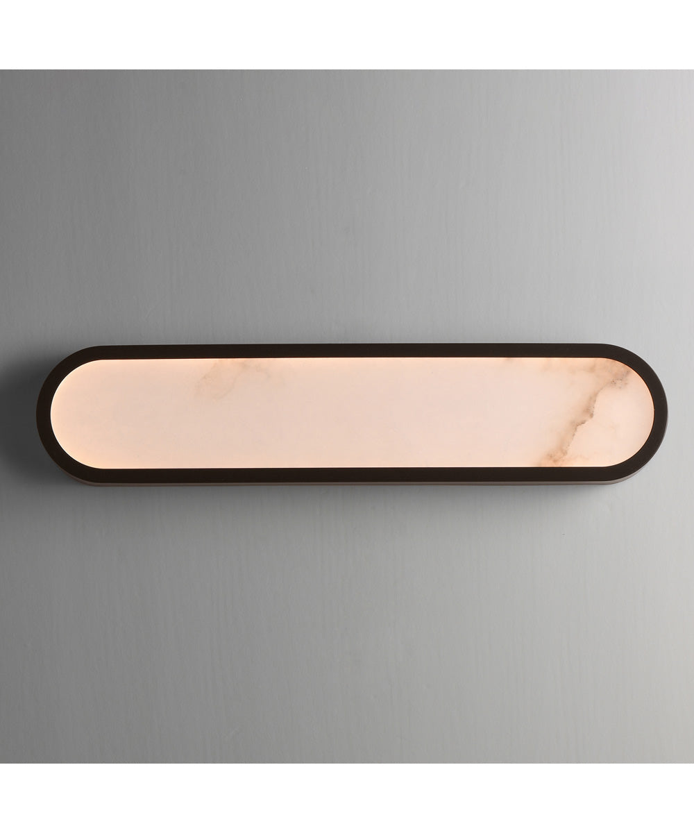 Plinth 24 inch LED  Alabaster Wall Sconce Dark Bronze