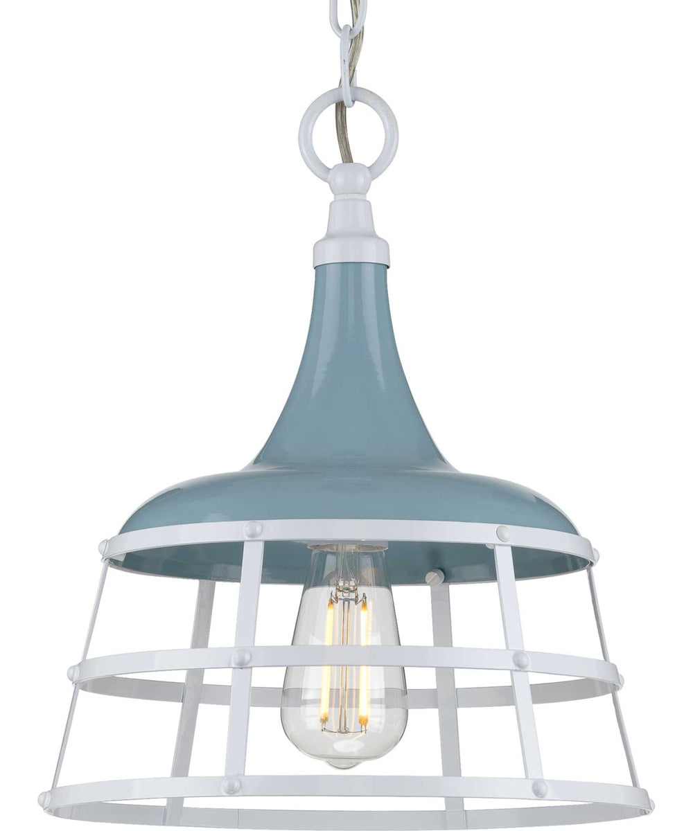 Bastille 1-Light Coastal Pendant Light Coastal Blue