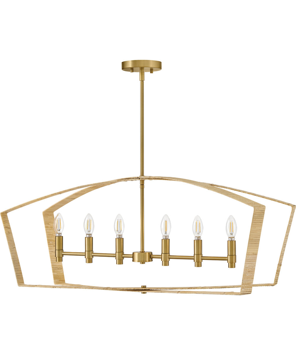 Sammi 6-Light Large Six Light Linear in Lacquered Brass
