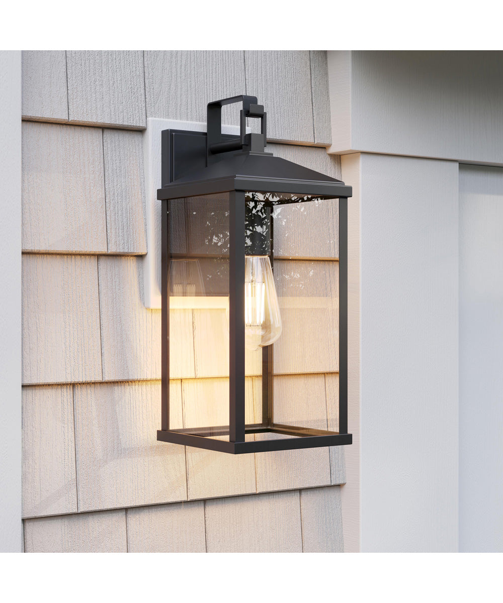 Cantley Large Outdoor Wall Lantern with Clear Glass Panels Matte Black