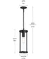Kagen Outdoor Pendant Light with Clear Glass Panels Matte Black
